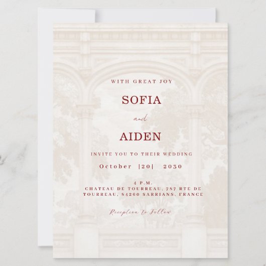 Charming, vintage, arch wedding invitation (Voorkant)
