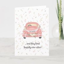Charming Vintage Car Gefeliciteerd Kaart huwelijk