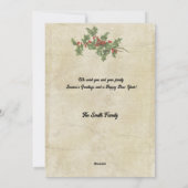 Charming Vintage Kerstmis Ephemera Collage Feestdagenkaart (Achterkant)