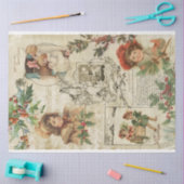 Charming Vintage Kerstmis Ephemera Collage Tissuepapier (Craft)