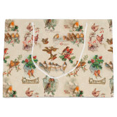 Charming Vintage Kerstvogels en Holly Groot Cadeauzakje (Voorkant)