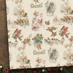 Charming Vintage Kerstvogels en Holly Tissuepapier<br><div class="desc">Levendige wintervakantievignetten met zoete vogels op heilig en tijdens de vlucht met roestachtige landschappen en uitlopers op een warme ecru-achtergrond met een faux-ingegraveerd demaspatroon. Geschikt voor ontkoppeling of het maken van projecten.</div>