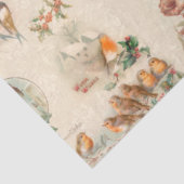 Charming Vintage Kerstvogels en Holly Tissuepapier (Detail)