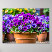 Charming violet flower pot poster (Voorkant)
