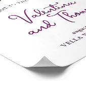 Charming Violet Waterverf Flowers Wedding Poster (Hoek)