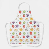 Charming Watercolor Fruits and Cats Apron Schort (Voorkant)