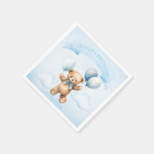 Charming Watercolor Teddy Bear First Birthday Servet (Hoek)
