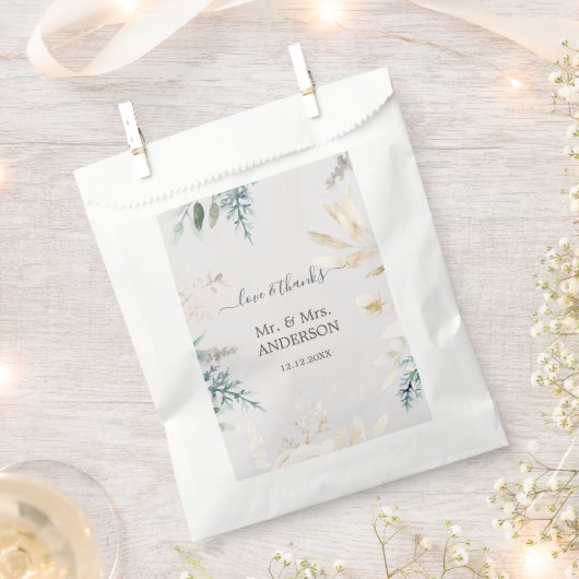 Charming Waterverf Greenery Gold Wedding Bedankzakje (Geknipt)