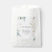 Charming Waterverf Greenery Gold Wedding Bedankzakje (Voorkant)