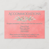 Charming Wedding Accommodations Pink Floral Informatiekaartje (Voorkant)