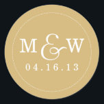 Charming Wedding Monogram Sticker - Gold<br><div class="desc">.</div>