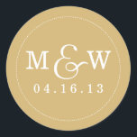 Charming Wedding Monogram Sticker - Gold<br><div class="desc">.</div>