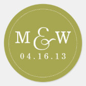Charming Wedding Monogram Sticker - Olive (Voorkant)