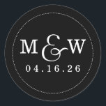 Charming Wedding Monogram Sticker - Zwart<br><div class="desc">Schitterend gedrukte monogrammen die op uw speciale dag kunnen worden aangepast. Bekijk de Origami Prints winkel voor trouwuitnodigingen,  RSVP-kaarten en andere producten die bij dit ontwerp passen!</div>