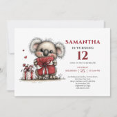 Charming whimsical koala design kids birthday kaart (Voorkant)