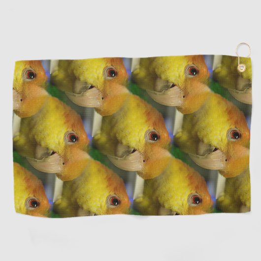 Charming White Bellied Caique Parrot Golfhanddoek (Horizontaal)