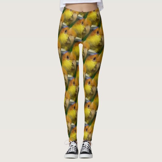 Charming White Bellied Caique Parrot Leggings (Voorkant)