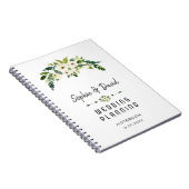 Charming White Blooming Floral Wedding Planner Notitieboek (Rechterzijde)