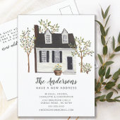 Charming White Cape House | Verplaatsingsaankondig Briefkaart