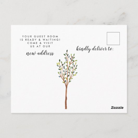 Charming White Cape House | Verplaatsingsaankondig Briefkaart (Achterkant)