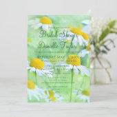 Charming White Daisies, Green Fonts Vrijgezellenfe Kaart (Staand voorkant)