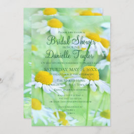 Charming White Daisies, Green Fonts Vrijgezellenfe Kaart