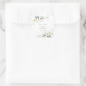 Charming White Floral Airy Leaves Baby in Bloom Vierkante Sticker (Tas)