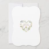 Charming White Flowers Floral Girl Foto Baptisme Kaart (Achterkant)