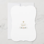 Charming White Flowers Gold Baptism Calligrafie Kaart (Achterkant)