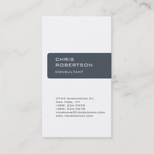Charming White Grey Attractive Visitekaartje (Voorkant)