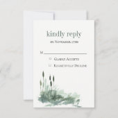 Charming Wildwood Reeds Wedding RSVP Kaart (Voorkant)