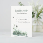 Charming Wildwood Reeds Wedding RSVP Kaart (Staand voorkant)