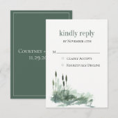 Charming Wildwood Reeds Wedding RSVP Kaart (Voorkant / Achterkant)