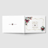 Charming Winter Burgundy Floral Pine Gold Wedding Gastenboek (Volledig)
