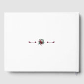 Charming Winter Burgundy Floral Pine Gold Wedding Gastenboek (Achterkant)