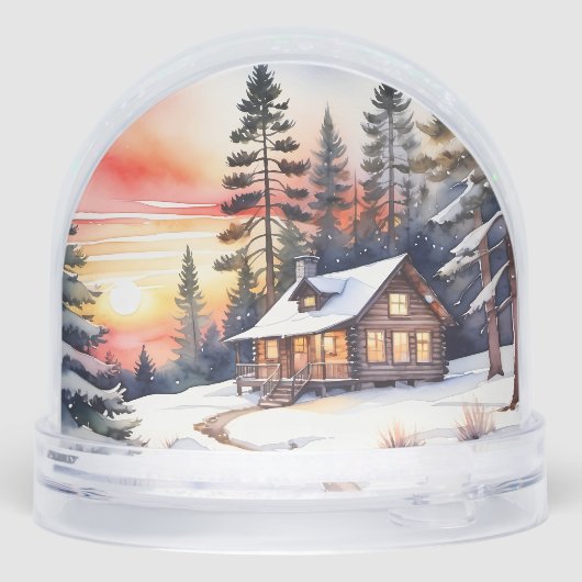 Charming Winter Cabin Sneeuwbol (Achterkant)
