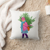 Charming Winter Girl Artwork Kussen (Deken)