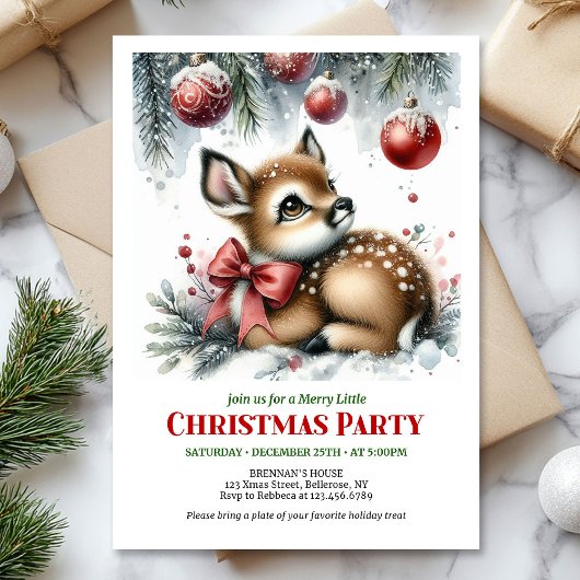 Charming winter scene Christmas kids invitation  Kaart