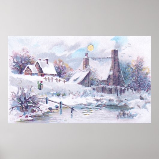 Charming Winter Scene Poster (Voorkant)