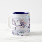 Charming Winter Scene Tweekleurige Koffiemok (Voorkant links)