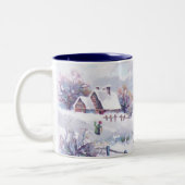 Charming Winter Scene Tweekleurige Koffiemok (Links)