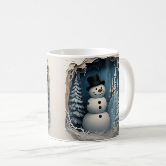 Charming Winter Snowman – Cozy Holiday Coffee mug Koffiemok (Voorkant rechts)