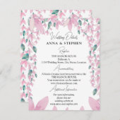 Charming Wisteria Floral Wedding Details Informatiekaartje (Voorkant / Achterkant)