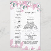 Charming Wisteria Floral Wedding Programme Programmakaart (Voorkant / Achterkant)