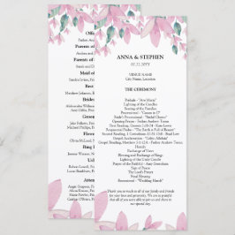 Charming Wisteria Floral Wedding Programme Programmakaart