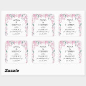 Charming Wisteria Floral Wedding Vierkante Sticker (Vel)