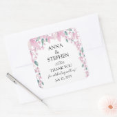 Charming Wisteria Floral Wedding Vierkante Sticker (Envelop)
