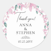 Charming Wisteria Wedding Bedankt Ronde Sticker (Voorkant)