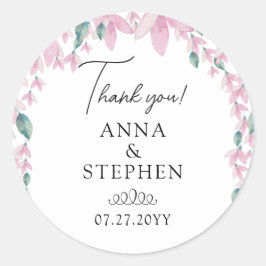 Charming Wisteria Wedding Bedankt Ronde Sticker