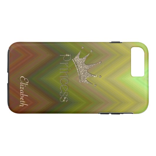 Charming Zigzag ,Tiara, Princess,Gold Glittery Case-Mate iPhone Case (Achterkant (Horizontaal))
